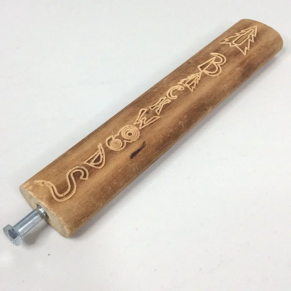 Backwoods‎ Brewing Company Tap Handle Wood Oval Hand Engraved Oregon Washington